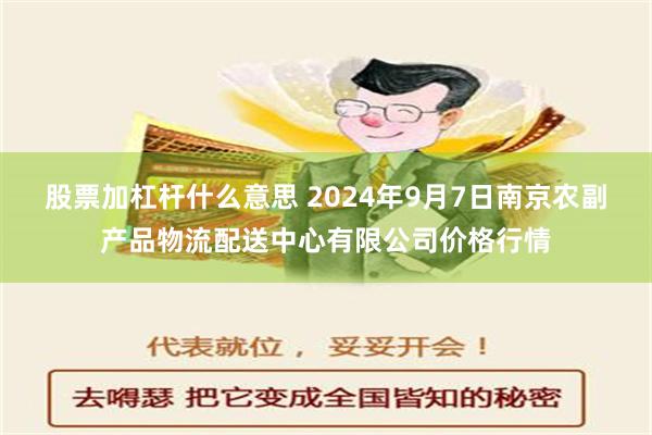 股票加杠杆什么意思 2024年9月7日南京农副产品物流配送中心有限公司价格行情