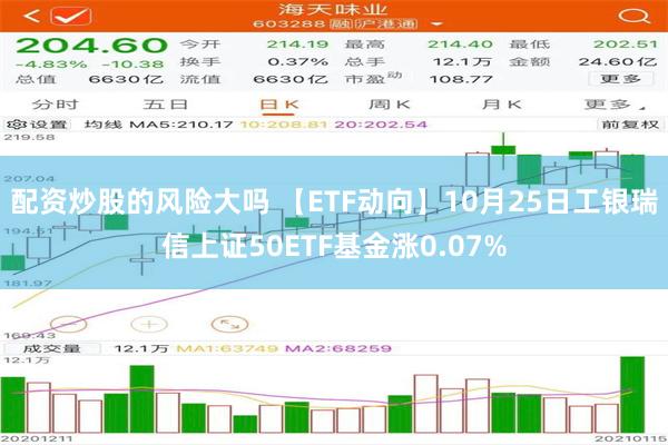 配资炒股的风险大吗 【ETF动向】10月25日工银瑞信上证50ETF基金涨0.07%